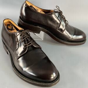 RAF SIMONS Size 8 Brown Leather Derby Lace-Up Shoes